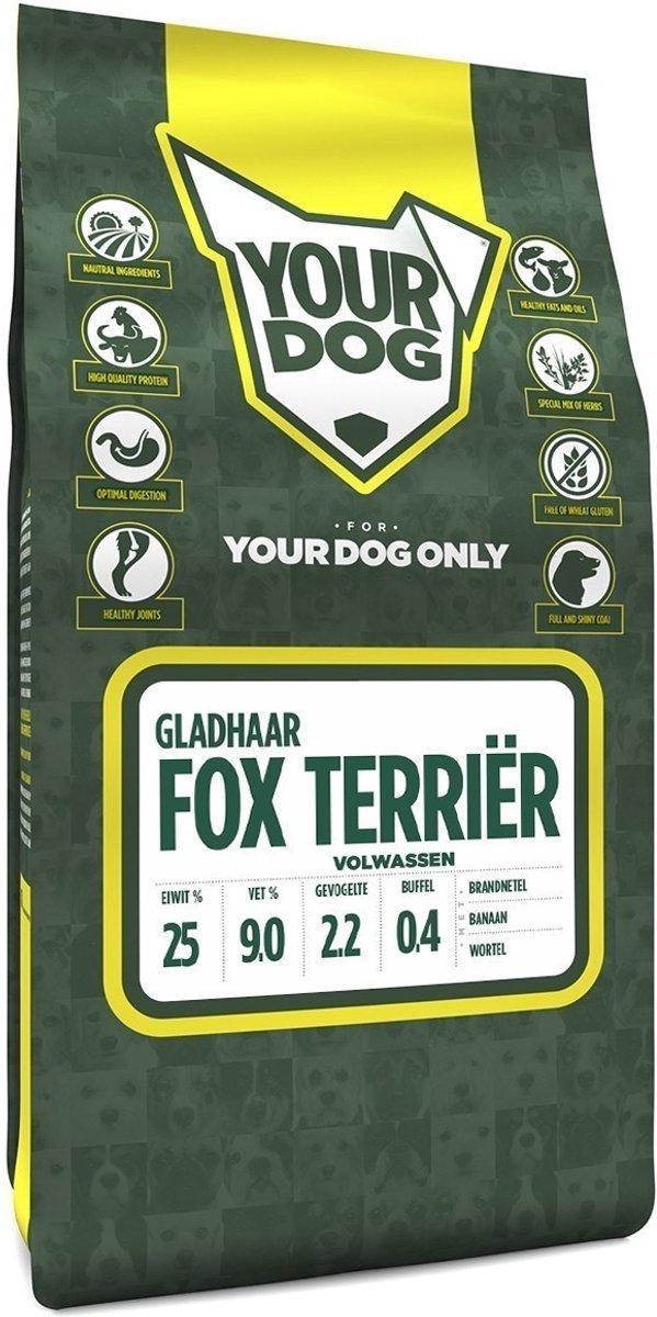 Yourdog Fox Terriėr Gladhaar Volwassen 3 KG
